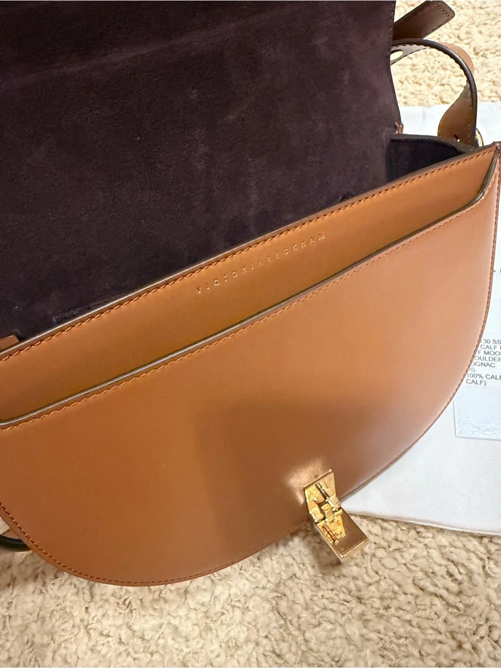 Victoria Beckham half moon Shoulder Bag in Cognac